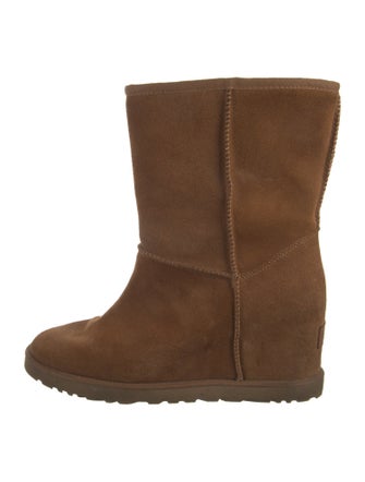 UGG Suede Fur Trim Boots