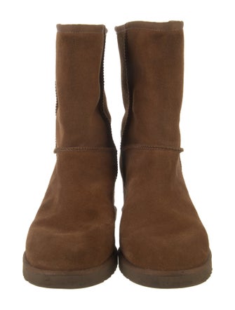 UGG Suede Fur Trim Boots