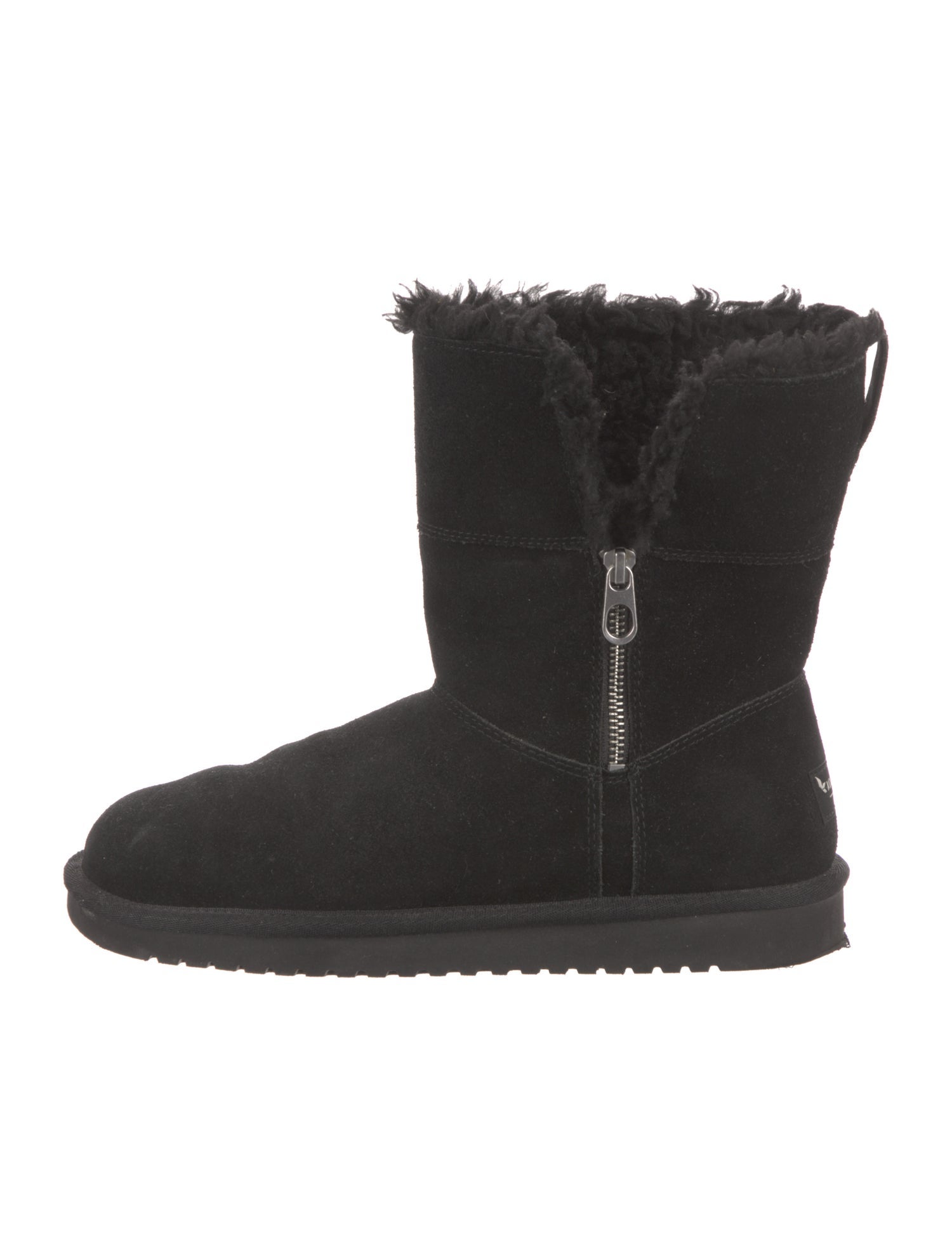 UGG Suede Fur Trim Boots