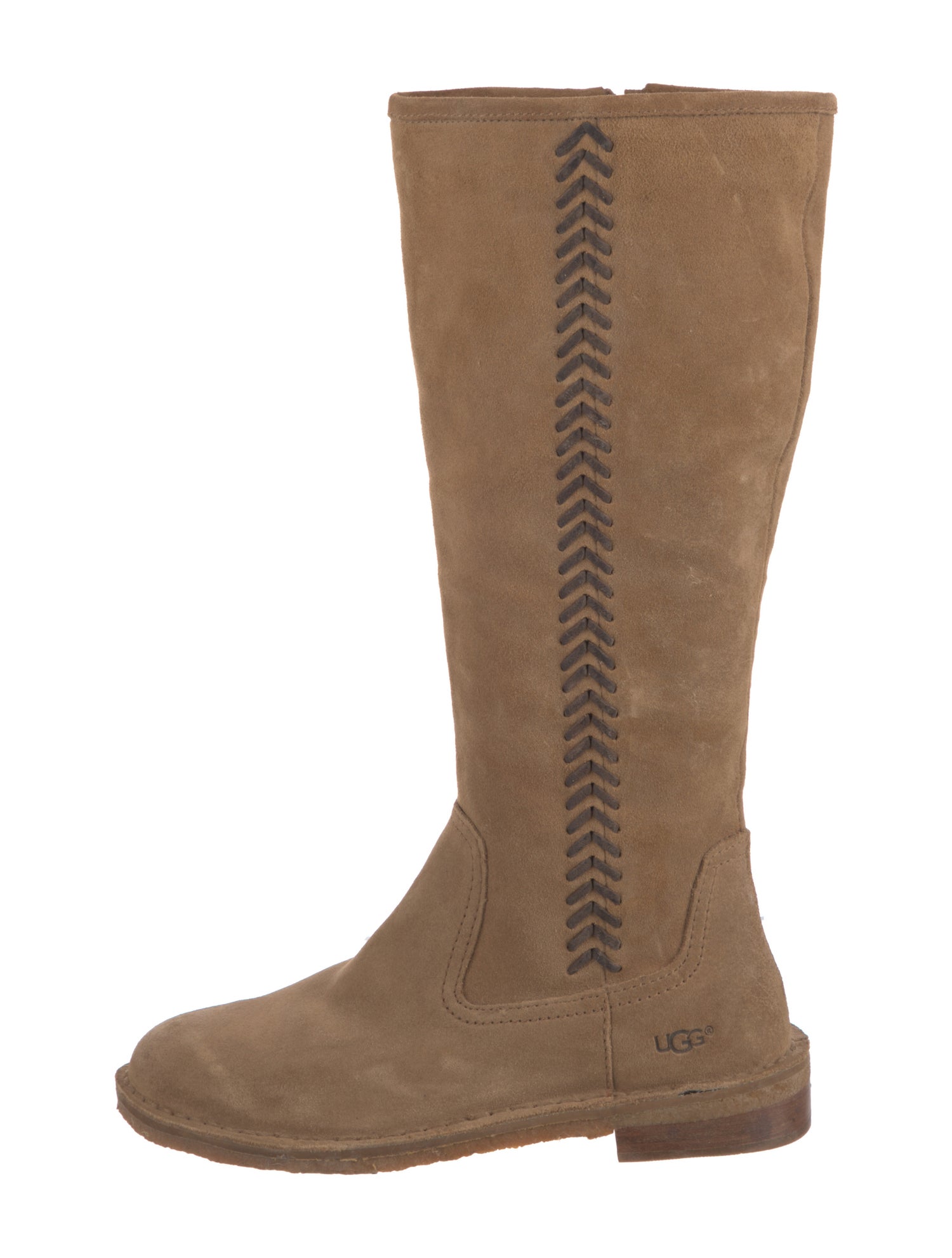 UGG Suede Fur Trim Riding Boots