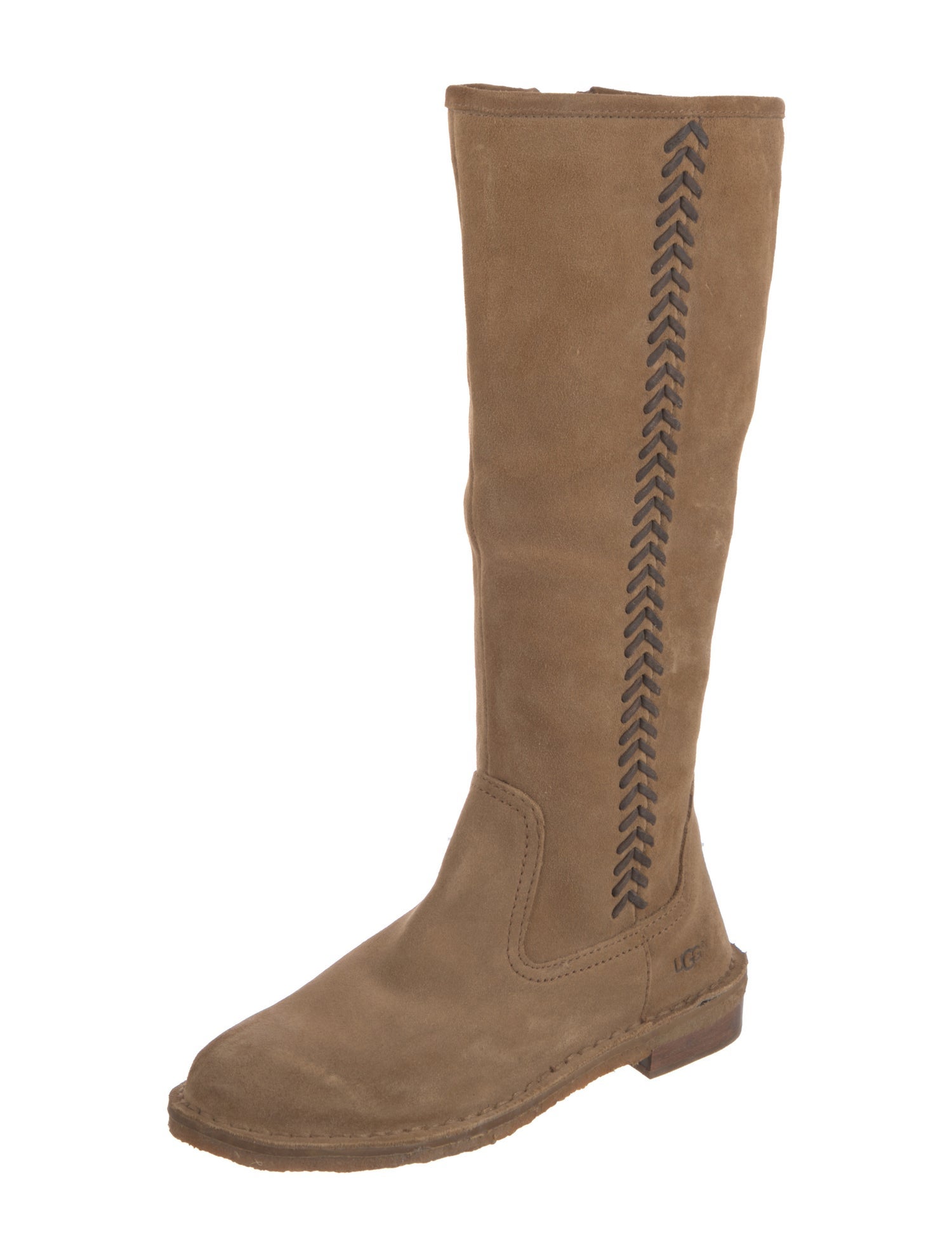 UGG Suede Fur Trim Riding Boots