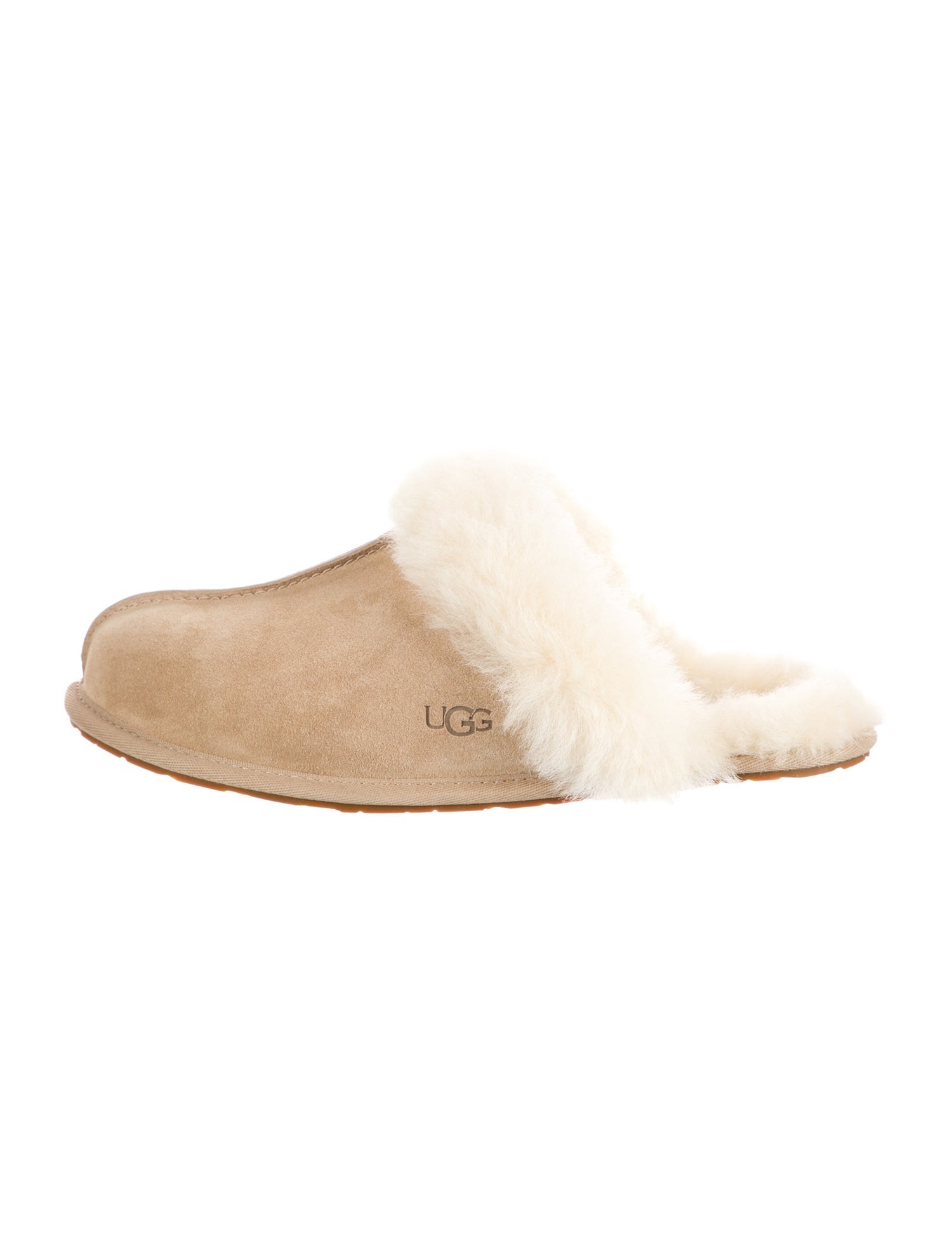 UGG Suede Fur Trim Mules