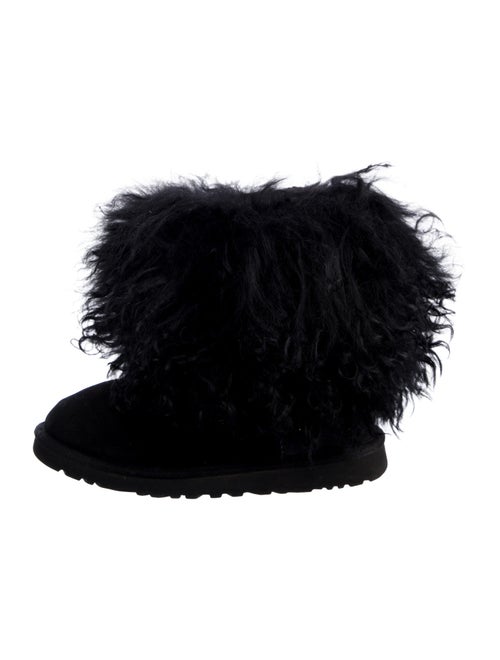 UGG Suede Fur Trim Lace-Up Boots