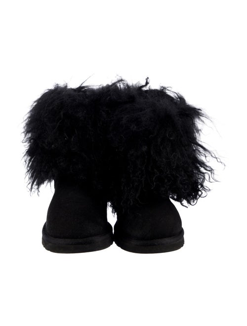 UGG Suede Fur Trim Lace-Up Boots
