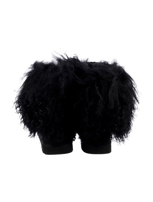 UGG Suede Fur Trim Lace-Up Boots