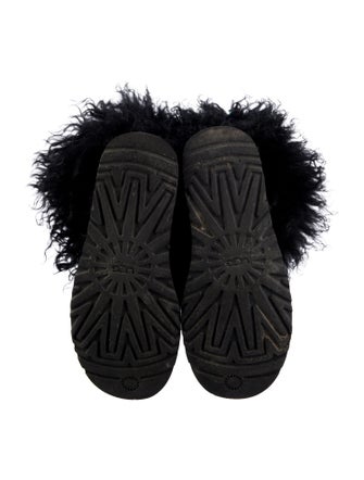 UGG Suede Fur Trim Lace-Up Boots