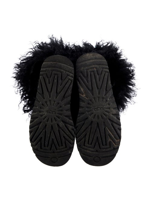 UGG Suede Fur Trim Lace-Up Boots