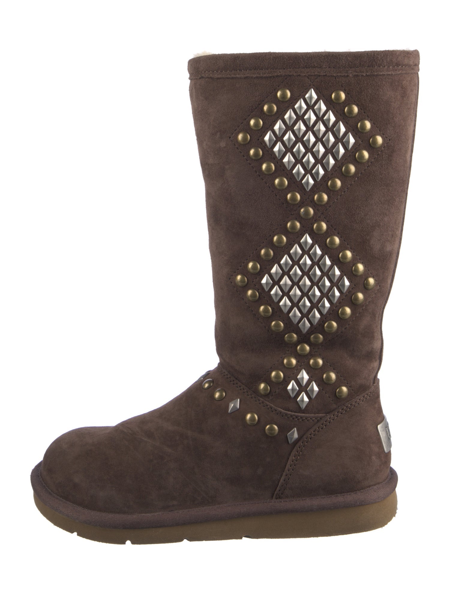 UGG Suede Patterned Moto Boots