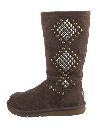 UGG Suede Patterned Moto Boots