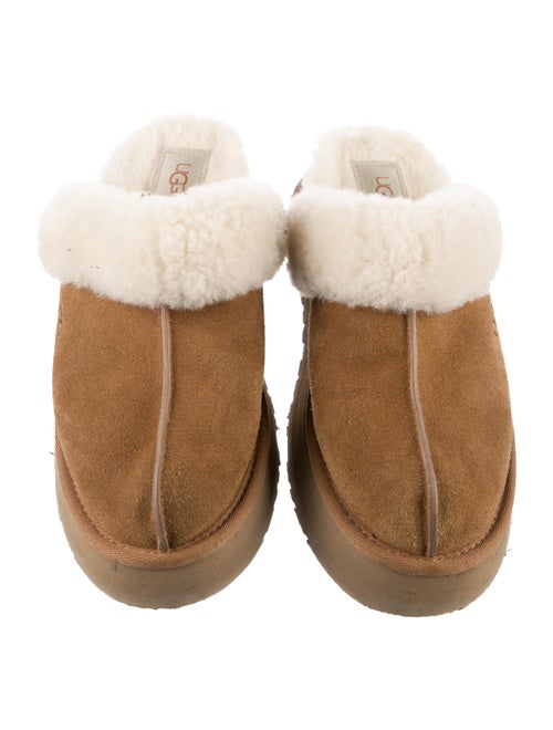 UGG Suede Faux Fur Trim Mules