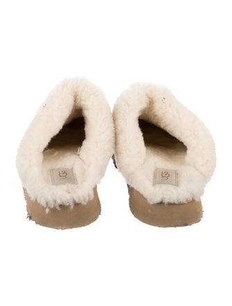 UGG Suede Faux Fur Trim Mules