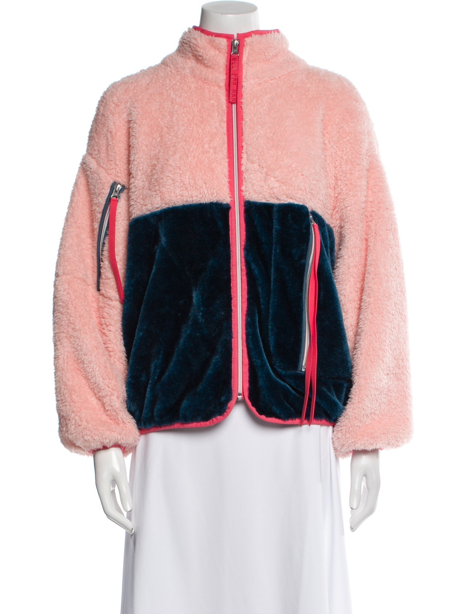 UGG Colorblock Pattern Faux Fur Jacket