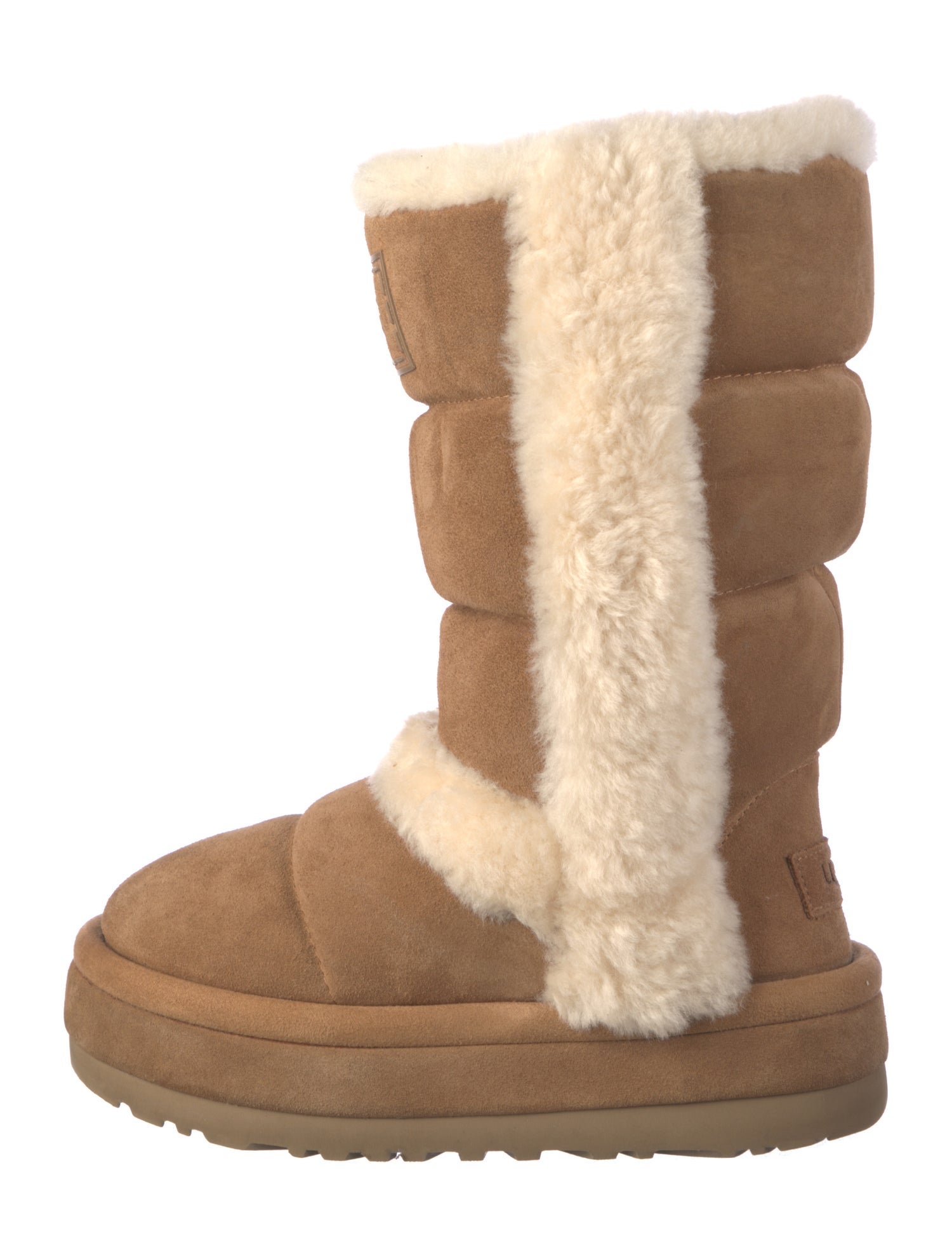 UGG Suede Colorblock Pattern Snow Boots