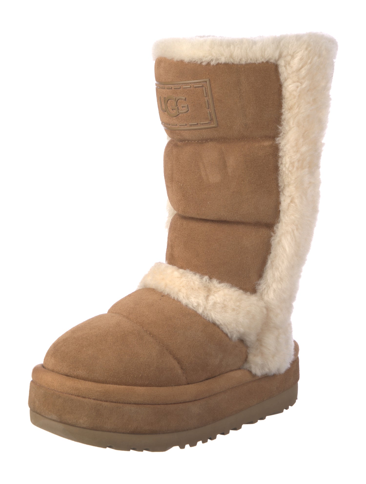 UGG Suede Colorblock Pattern Snow Boots