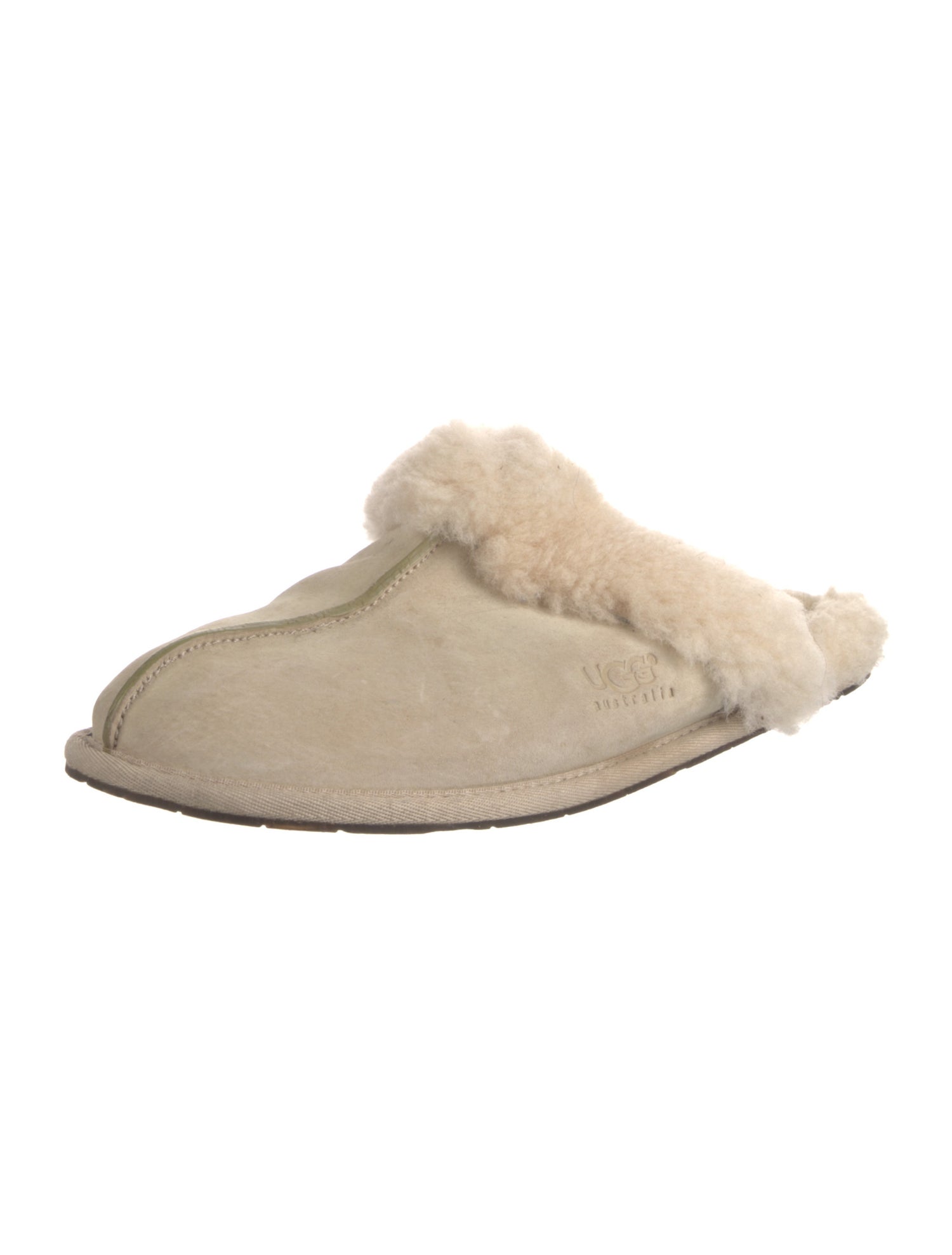 UGG Suede Fur Trim Mules