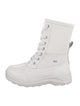 UGG Patent Leather Fur Trim Combat Boots