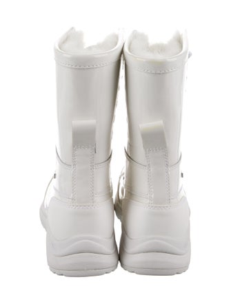 UGG Patent Leather Fur Trim Combat Boots