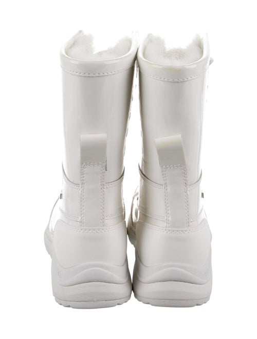 UGG Patent Leather Fur Trim Combat Boots