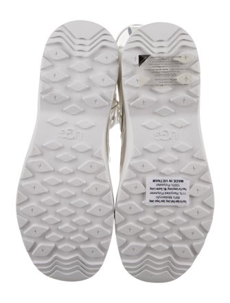 UGG Patent Leather Fur Trim Combat Boots