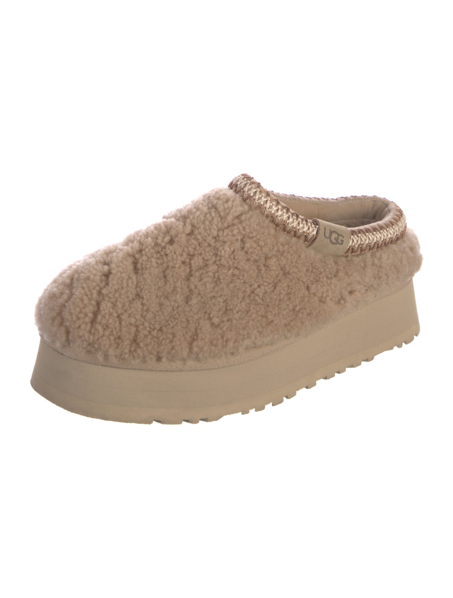 UGG Shearling Whipstitch Trim Mules