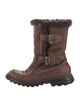 UGG Leather Fur Trim Rain Boots