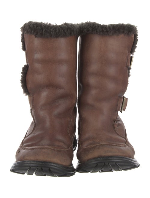 UGG Leather Fur Trim Rain Boots