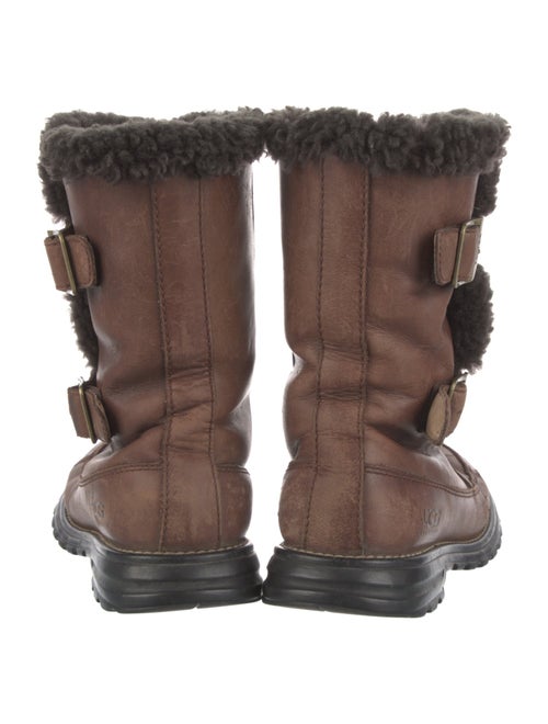 UGG Leather Fur Trim Rain Boots