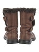UGG Leather Fur Trim Rain Boots