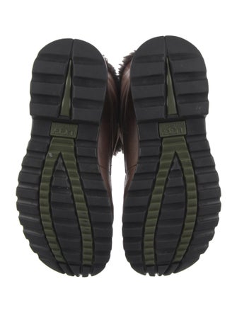 UGG Leather Fur Trim Rain Boots