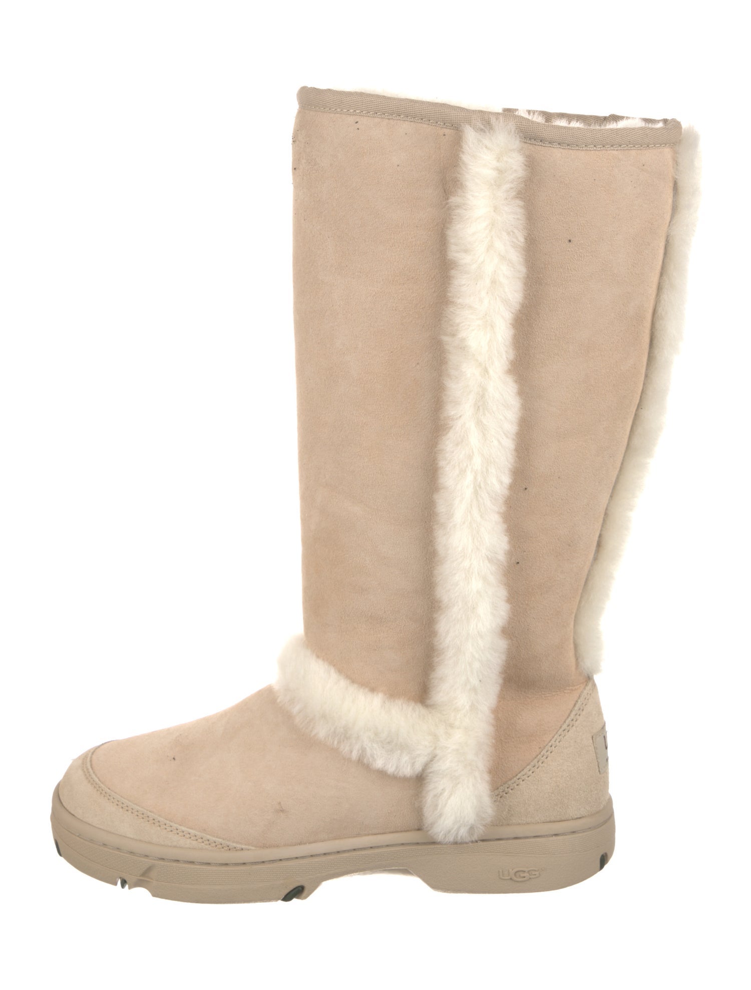 UGG Suede Fur Trim Boots