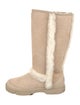 UGG Suede Fur Trim Boots