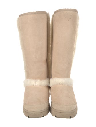 UGG Suede Fur Trim Boots