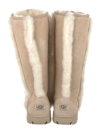 UGG Suede Fur Trim Boots