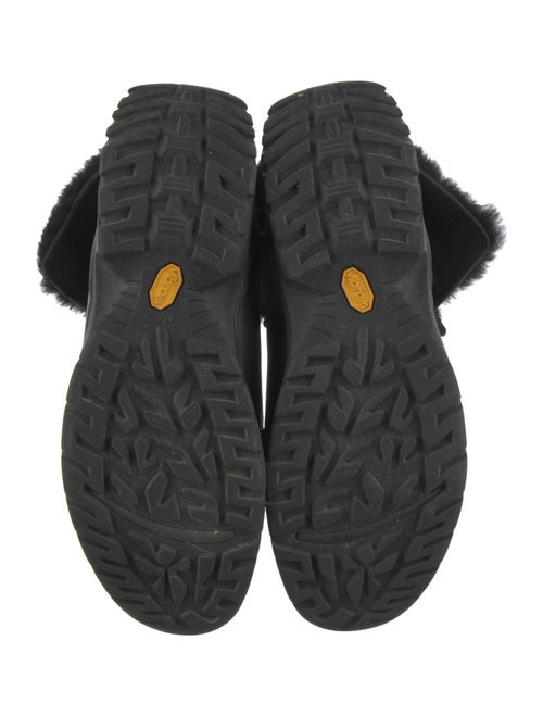 UGG Leather Fur Trim Lace-Up Boots