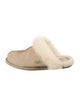 UGG Suede Fur Trim Mules