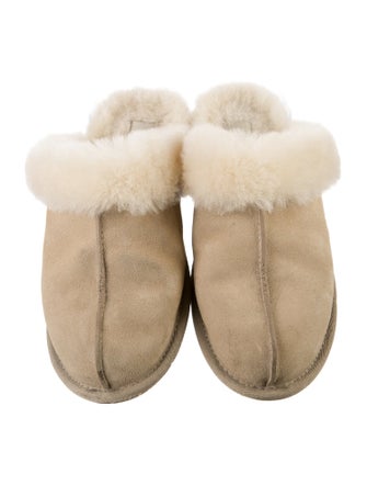UGG Suede Fur Trim Mules
