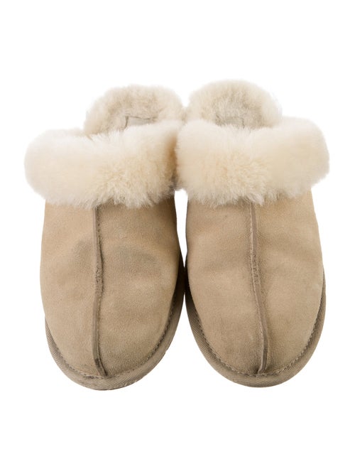 UGG Suede Fur Trim Mules