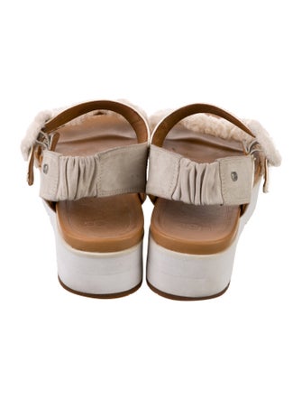 UGG Leather Colorblock Pattern Slingback Sandals