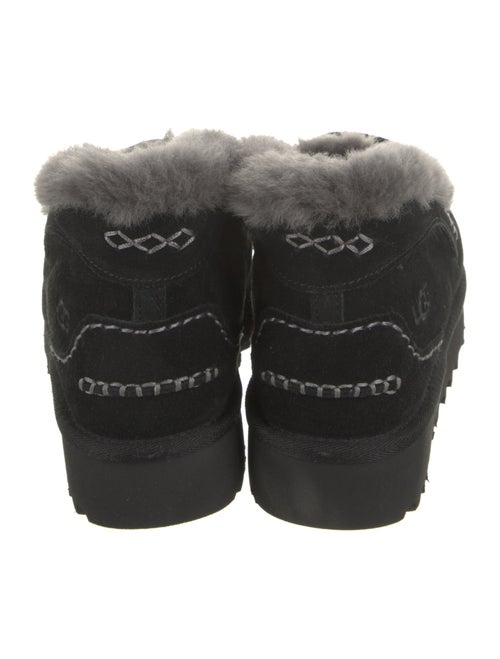 UGG Suede Faux Fur Trim Lace-Up Boots