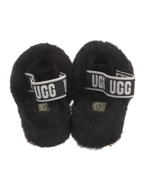 UGG Fur Graphic Print Slingback Sandals