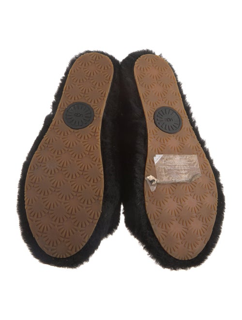 UGG Fur Graphic Print Slingback Sandals