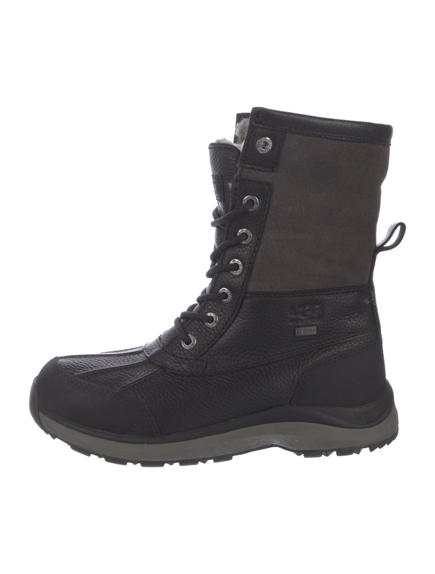 UGG Leather Fur Trim Combat Boots