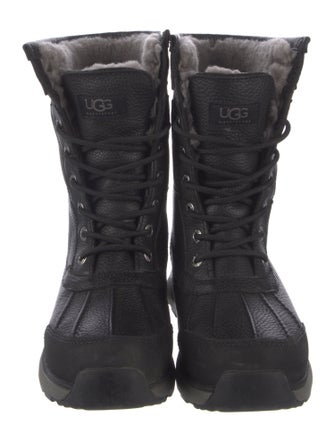 UGG Leather Fur Trim Combat Boots