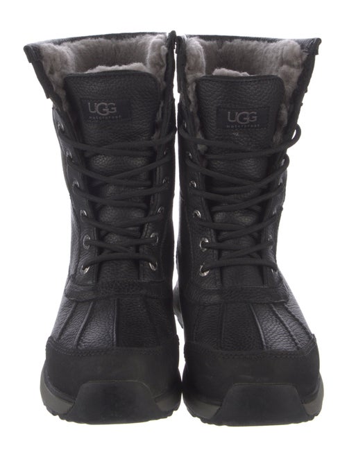 UGG Leather Fur Trim Combat Boots