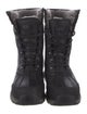 UGG Leather Fur Trim Combat Boots