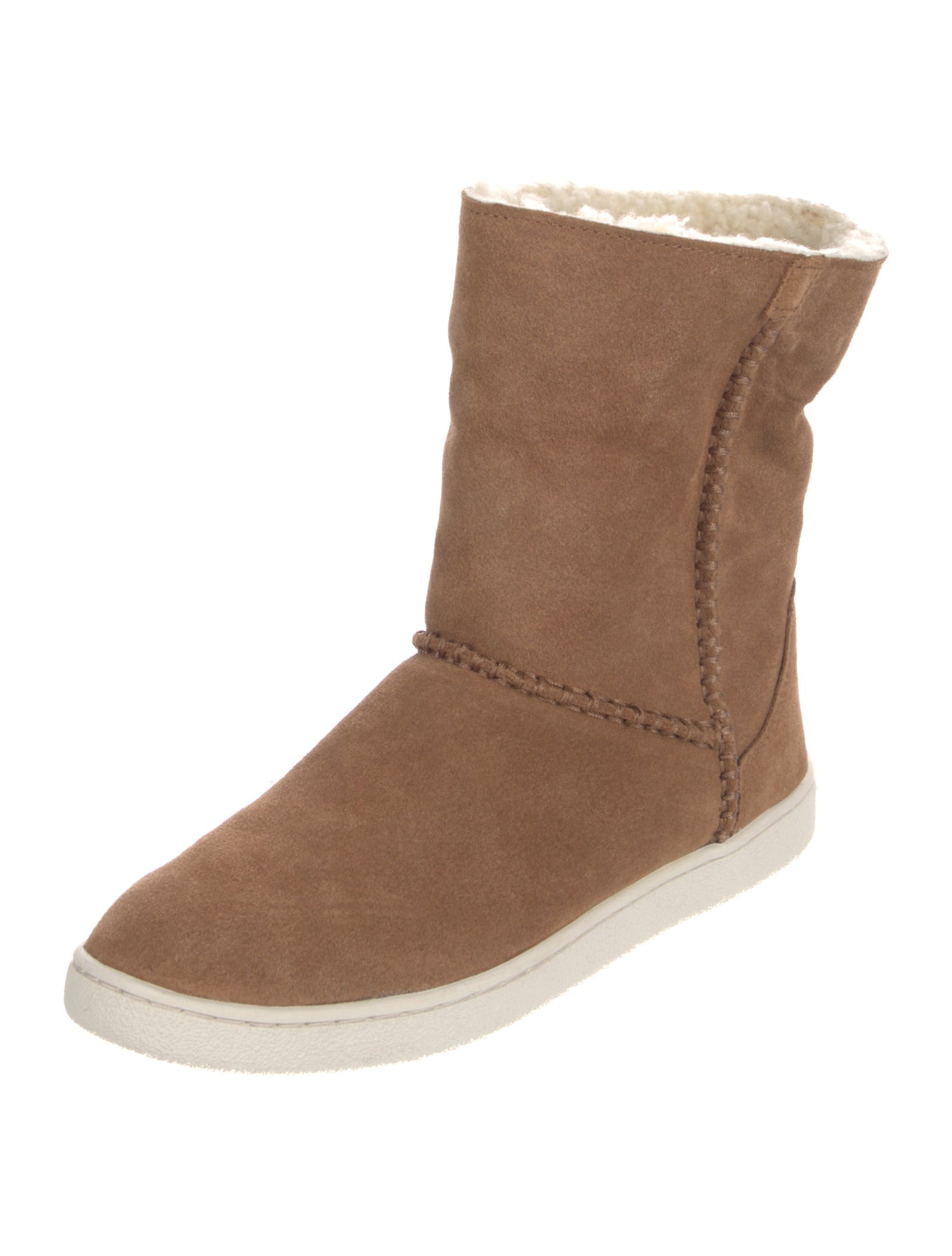 UGG Suede Fur Trim Boots