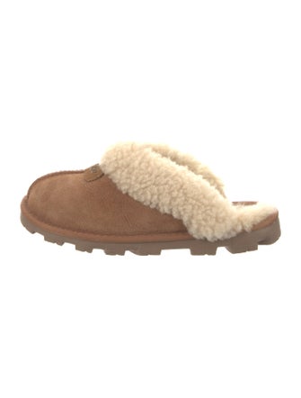 UGG Suede Fur Trim Mules