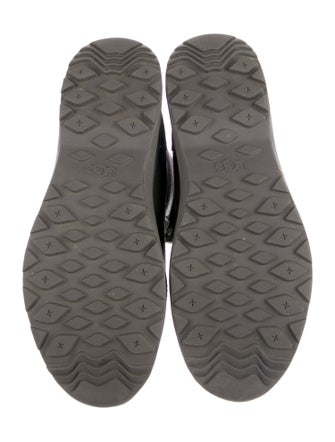 UGG Leather Fur Trim Lace-Up Boots