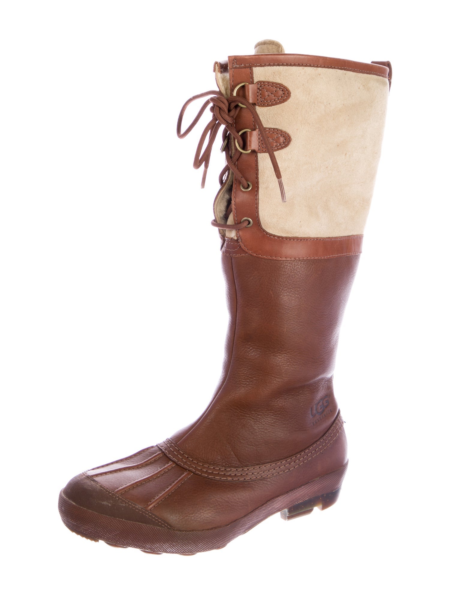 UGG Leather Colorblock Pattern Boots