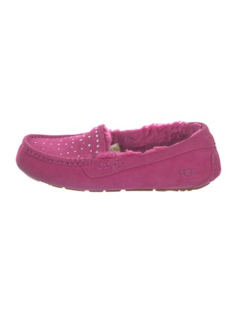 UGG Suede Crystal Embellishments Moccasins